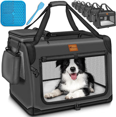 Reisbench hond - Draagtas hond - Transportbox - 83x58x58 cm- Antraciet