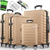 Kofferset - 4 delig - Trolley - Reiskoffer set - Champagne - Tillvex®