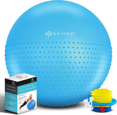 Fitness bal - Yoga bal - Pilates bal - Zwangerschapsbal - 75cm - Blauw - KESSER®