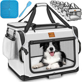 Reisbench hond - Draagtas hond - Transportbox - 92x63x63 cm - XXL - Grijs - TRESKO
