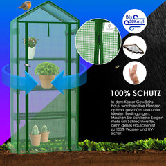 KESSER® Premium foliekas, broeikas met 4 etages, 69 x 50 x 158 cm, broeikas met 4 planken, ruimtebesparend, hoogwaardig kweekhuis, tuin, balkon, stabiel en eenvoudig te monteren