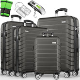 Kofferset - 4 delig - Trolley - Reiskoffer set - Antraciet - Tillvex ®
