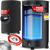 KESSER® Gaskachel, keramiek, 4200 watt, incl. gasdrukregelaar, gasslang, inclusief beschermhoes, gaskachel, infrarood keramische brander, butaan- of propaangasflessen, zwart