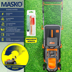 MASKO® Accugrasmaaier - Grastrimmer - 37cm - tot 600 m² - Grijs