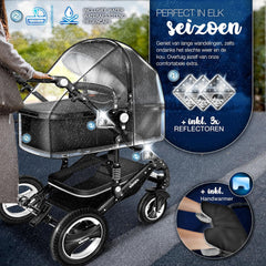 Kinderwagen 3 in 1 - Buggy - Wandelwagen - Kinderbuggy - Zwart - KIDUKU®