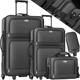 KESSER® 4-delige trolleykofferset | reiskofferset met wielen | complete zakelijke set van 4 | S M L XL | netvak | wielen | telescopische handgreep | reistassen stoffen koffer | handbagage |, antraciet •