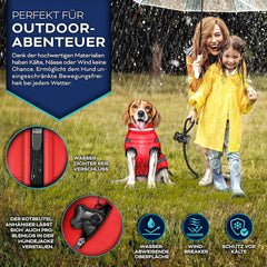 Hondenjas - Hondentrui - Winter - XXL - Rood - TRESKO®