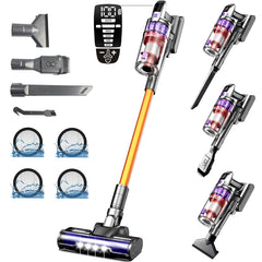 Steelstofzuiger - Draadloos - Stofzuiger Zonder zak - 55KPa - Geel - GRENINTOL