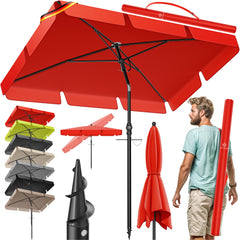 Stokparasol - Parasol - 200x125 cm - Tuinparasol - Rood - KESSER