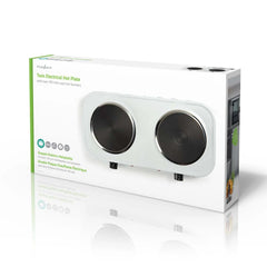 Nedis Elektrische Kookplaat – 2 kookzones – 2000W – Wit – Compact •
