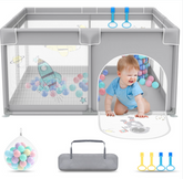 Grondbox - Baby box - Kinderbox - Babybox - Speelbox - 127x127 cm - Antraciet - AUFUN