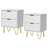 Nachtkastje set van 2 - Bijzettafel - Opbergkastje - 40x30x56,5 cm - Wit - UEV