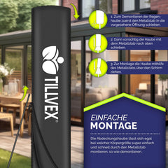 Zweefparasol - Tuinparasol - Parasol 300 cm - Met voet - Met Parasolhoes - Antraciet - Tillvex