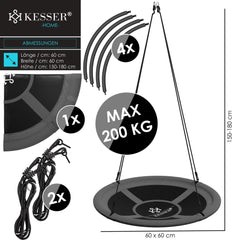 Kesser Nestschommel - Hangschommel - Ø60 cm - Tuinschommel - Grijs