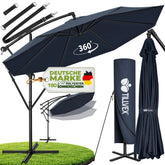 Zweefparasol - Tuinparasol - Parasol 300 cm - Met voet - Met Parasolhoes - Blauw - Tillvex