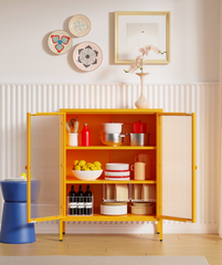 Archiefkast - Kantoorkast - Metalen kast met deuren - Oranje - CB10 - FLEXISPOT
