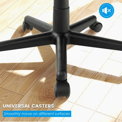 Ergonomische Bureaustoel met Lendensteun en Schommelrugleuning Mesh Bureaustoel met Armleuningen Computerstoel met Wielen Zwart •