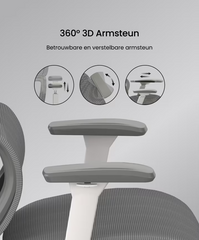 Ergonomische Bureaustoel - Office Chair - Gamestoel - Volwassenen - Grijs - C7WG Air - FLEXISPOT