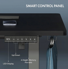 Zit sta bureau - Elektrisch - Verstelbaar - 160x75 cm - Zwart - QS1B - FLEXISPOT