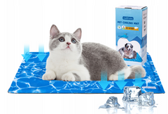 Koelmat Hond & Kat - 90x50 cm - Blauw - Nobleza