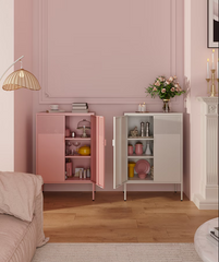 Archiefkast - Kantoorkast - Metalen kast met deuren - Roze - CB10 - FLEXISPOT