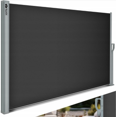 Windscherm uittrekbaar - Oprolbaar - Uitschuifbaar - Camping - 160x350 cm - Antraciet - Tillvex®