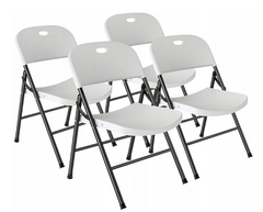 Klapstoelen - Vouwstoelen - Set van 4 - Eettafelstoelen - Wit