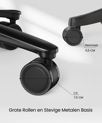Ergonomische Bureaustoel - Office Chair - Gamestoel - Volwassenen - Zwart - C3B - FLEXISPOT