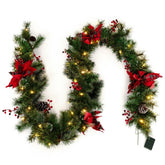 Guirlande met verlichting - Kerstslinger - Kerstversiering - Kerstverlichting - COSTWAY