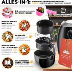 Airfryer - Heteluchtfriteuse - 5 Liter - 1800W - Zwart - Stillstern
