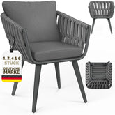 Tuinstoel - Weerbestendig - Met armleuning - Grijs - Tillvex®