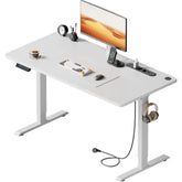 Zit sta bureau - Elektrisch - Verstelbaar - 140x60 cm - Wit - HLFURNIEU