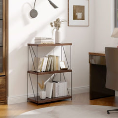 Boekenkast - Boekenrek - Wandkast - 61x30x85 cm - Bruin - COSTWAY