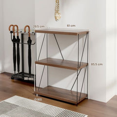 Boekenkast - Boekenrek - Wandkast - 61x30x85 cm - Bruin - COSTWAY