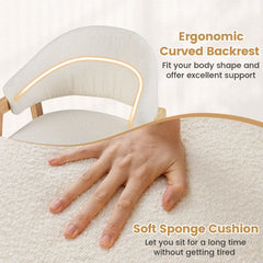 COSTWAY 2-delige set Moderne Eetkamerstoelen Keukenstoelen met Gestoffeerde Zitting en Ergonomische Rugleuning Wit