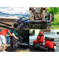 MASKO Verharde oprijplaat - 340kg laadvermogen - Opvouwbaar - Zwart