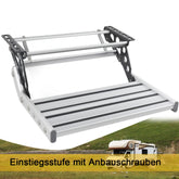 Caravan opstapje - Camper trapje - Caranvanopstap - Inklapbaar - Grijs