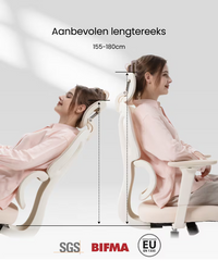 Ergonomische Bureaustoel - Office Chair - Gamestoel - Volwassenen - Beige - BS5W-F2 - FLEXISPOT