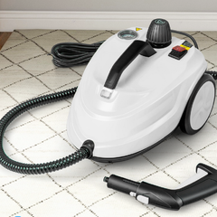 COSTWAY Draagbare Stoomreiniger 2000W Hogedruk-stoomreiniger met 15-delig Accessoire Veelzijdige Stoommop Wit