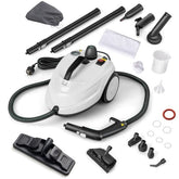COSTWAY Draagbare Stoomreiniger 2000W Hogedruk-stoomreiniger met 15-delig Accessoire Veelzijdige Stoommop Wit