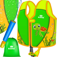 KIDIZ® Zwemvest voor kinderen - L - 5-9 jaar - Veiligheidsgordel - Groen