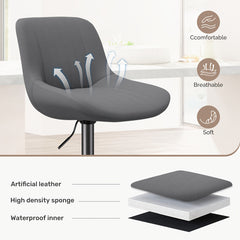 Barkrukken set van 2 - Barstoel met rugleuning - Barkruk - Barstoelen - Grijs - Kerilyn