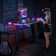 Zit sta bureau - Elektrisch - Verstelbaar - 140x60 cm - Zwart - HLFURNIEU