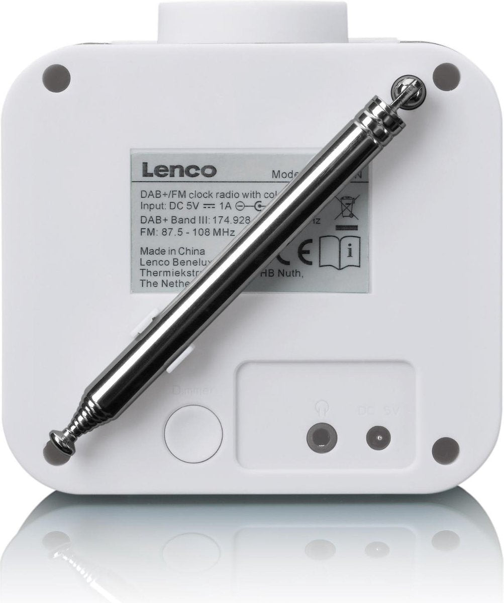 Lenco CR-620WH - Wekkerradio met DAB - Alarmfunctie - Wit
