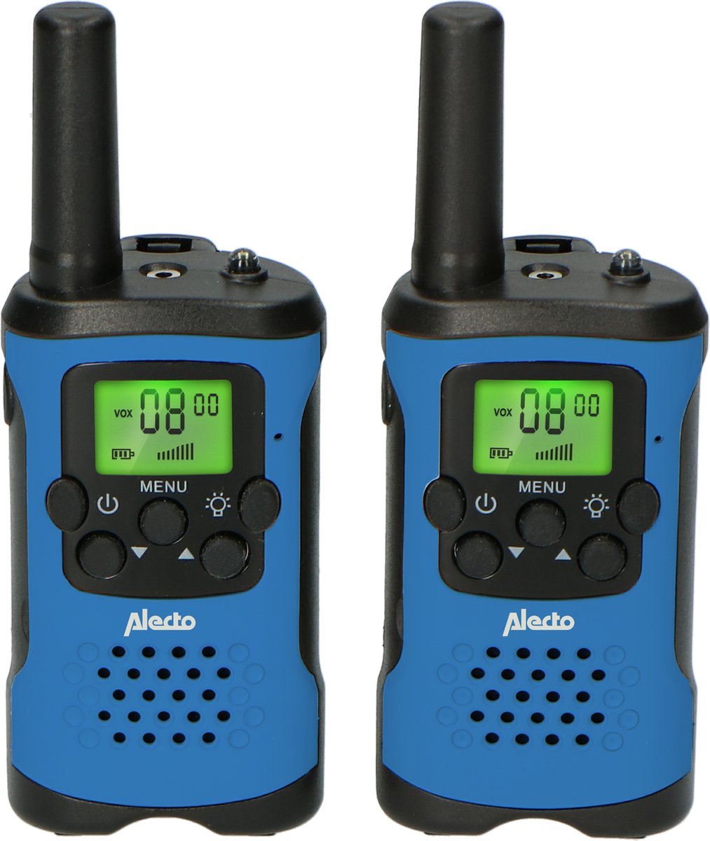 Alecto FR-115BW - Walkie Talkie voor kinderen en volwassenen - Set van 2 stuks - Bereik tot 5 km - Blauw •