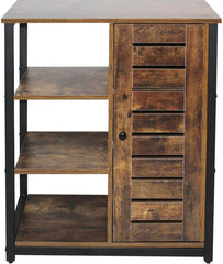 Miadomodo - Vintage Halfopen Kast met 3 Planken - Industrieel/Vintage Design - Bijzetkast - Commode - Woonkamerkast - Stalen Frame - 72x32x80cm - Bruin