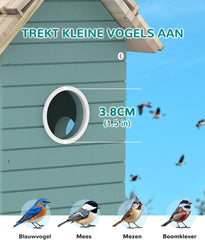 Vogelhuisje met camera - Met geluid - Vogelcamera - Hout
