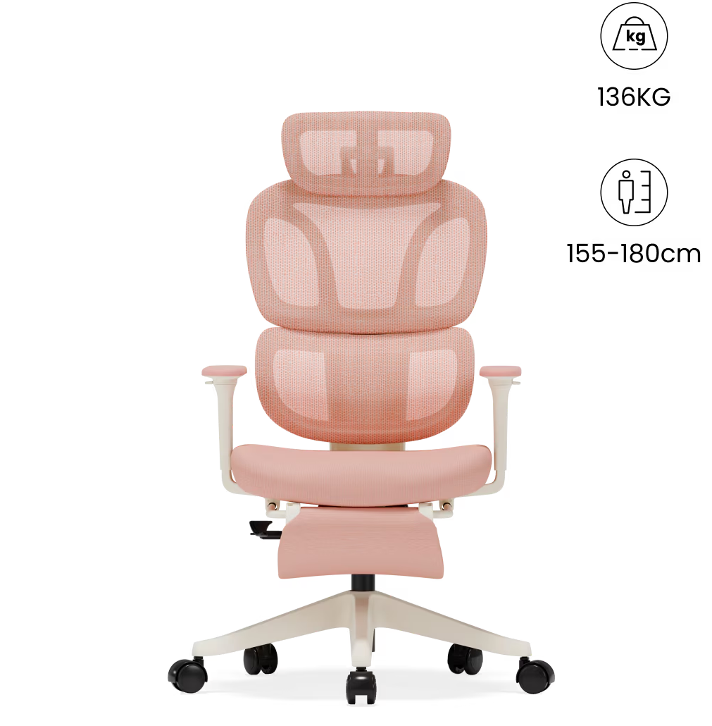 Ergonomische Bureaustoel -  Office Chair - Gamestoel - Volwassenen - Roze - BS5P-F2 - FLEXISPOT