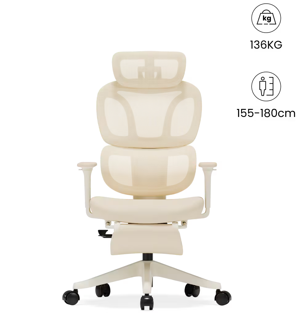 Ergonomische Bureaustoel -  Office Chair - Gamestoel - Volwassenen - Beige - BS5W-F2 - FLEXISPOT