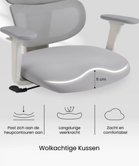 FLEXISPOT Ergonomische Stof-bureaustoel - met uittrekbaar voetensteun - BS5WG